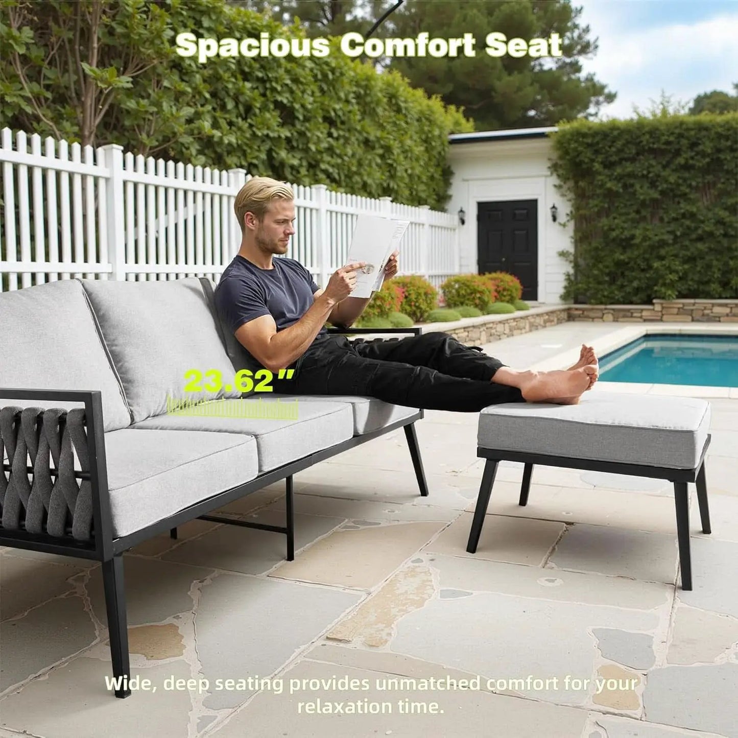 Outdoor Patio Furniture Set with Swivel Chair and Table from PriceLows™