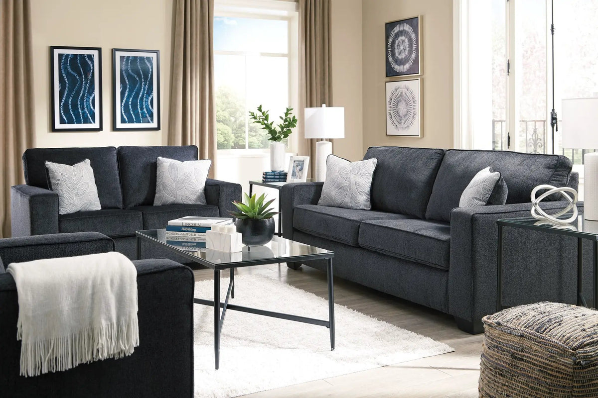 Altari Stationary Sofa | Sleek Track Arms | Plump Cushioning | Contemporary Profile