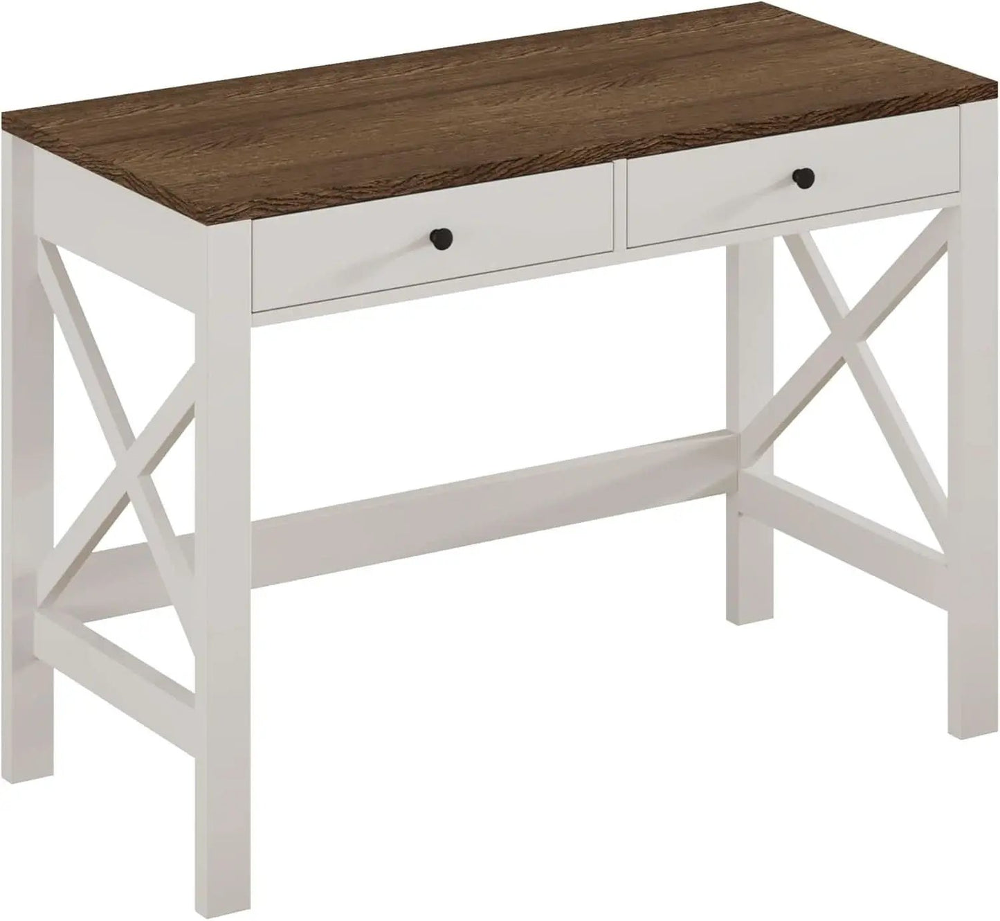 39 Inch Farmhouse Computer Desk With Drawers And X Frame from PriceLows™