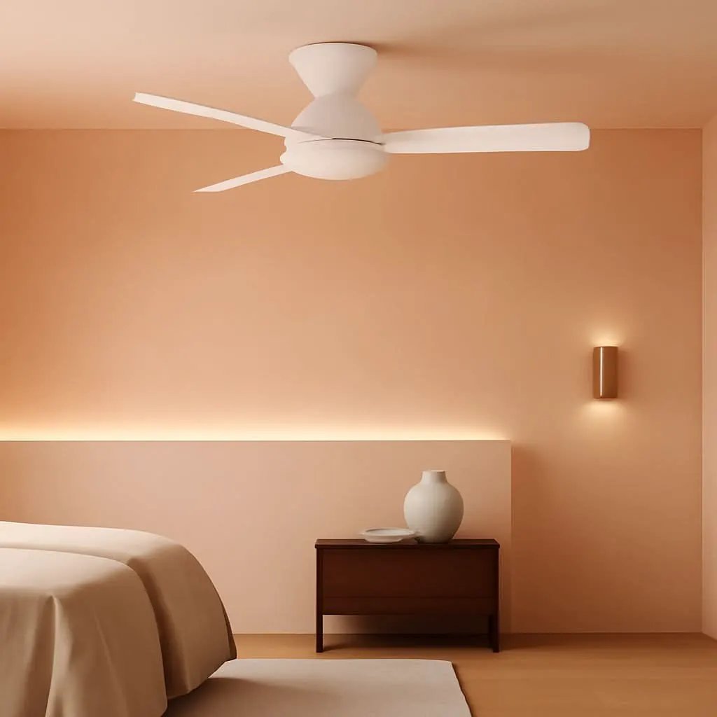 42 Inch White Ceiling Fan With Remote Control And Dimmable Lights from PriceLows™