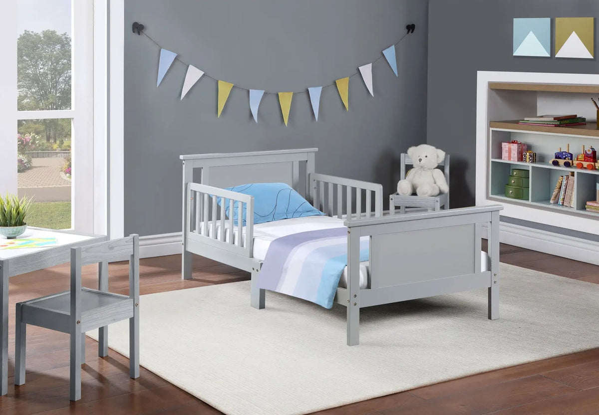 Connelly Reversible Panel Toddler Bed | Low Profile | Twin Bed Style | 53.75 Inch Length