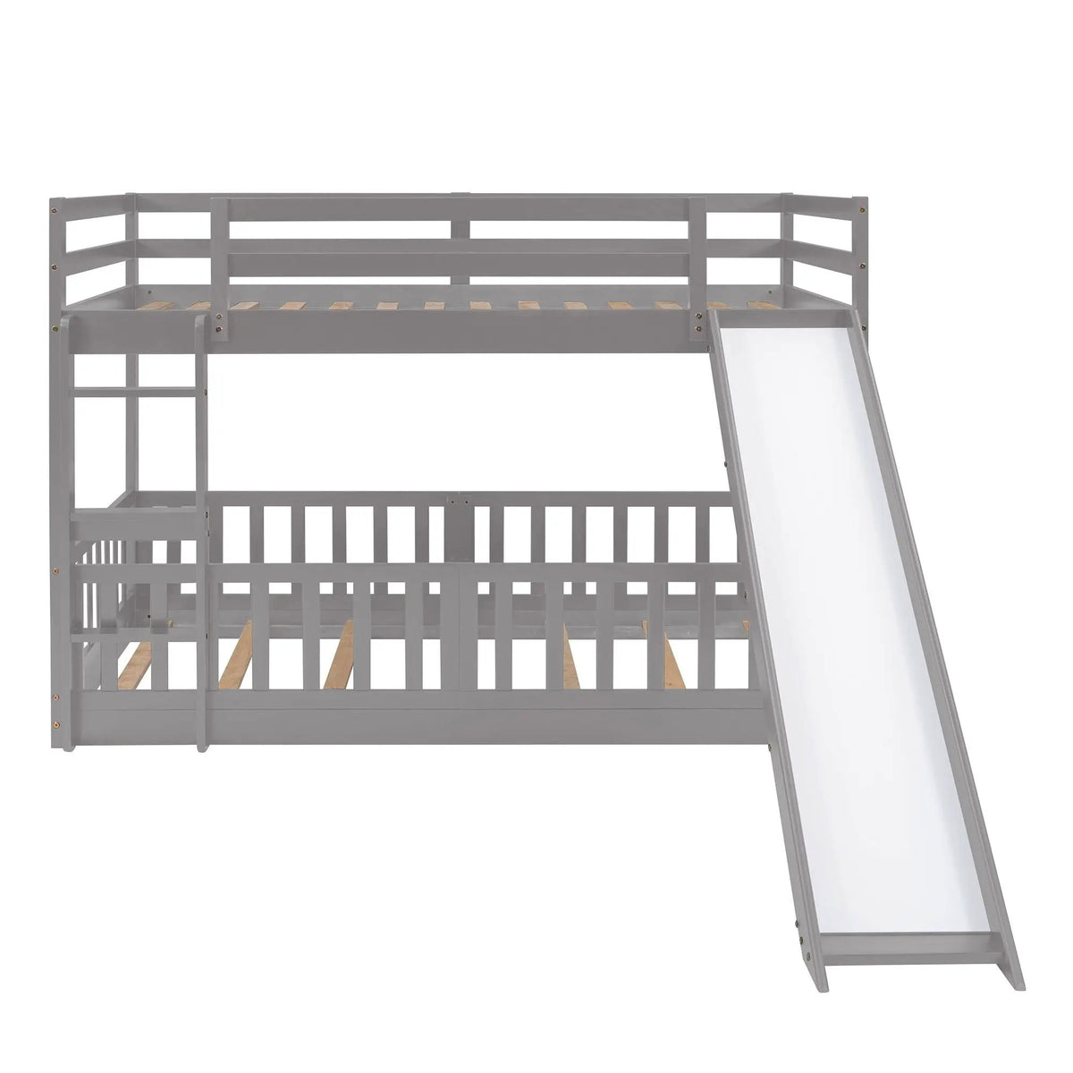 Functional Bunk Bed | Convertible Ladder And Slide | Space-Saving Design | Over Bunk Style