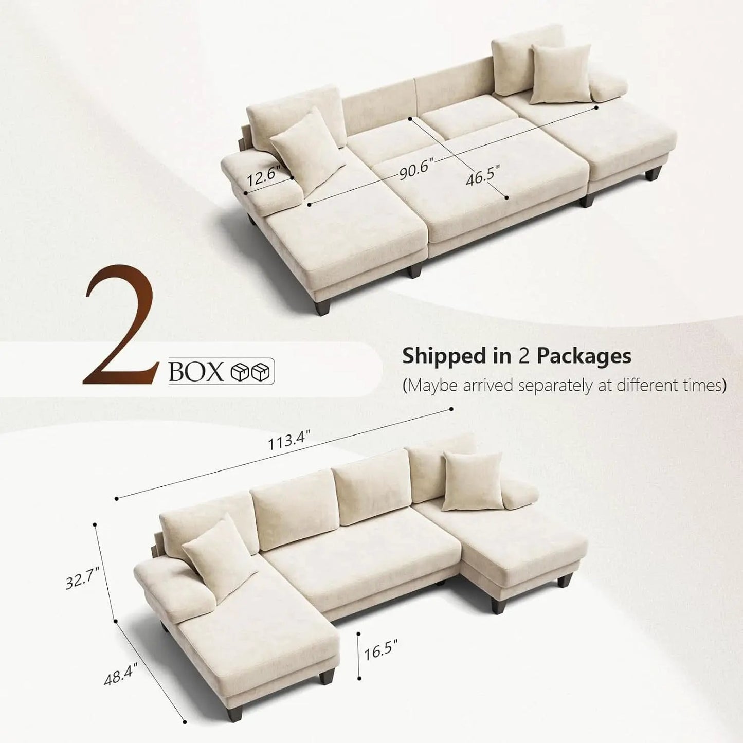Sleeper Sofa Bed 112Inches PullOut LivingRoom Comfort from PriceLows™