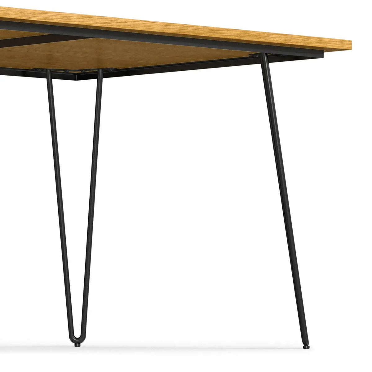 Hunter Dining Table | 66 Inch Width | Solid Mango Wood Top | Hairpin-Style Iron Base