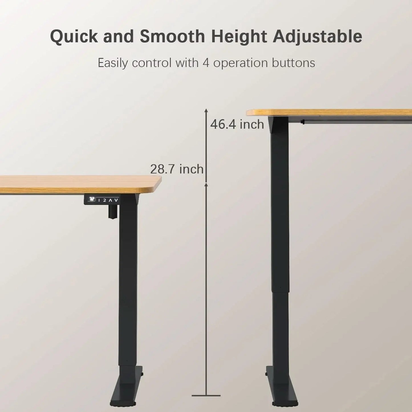 Electric Height Adjustable Standing Desk 55x24 Memory Preset from PriceLows™