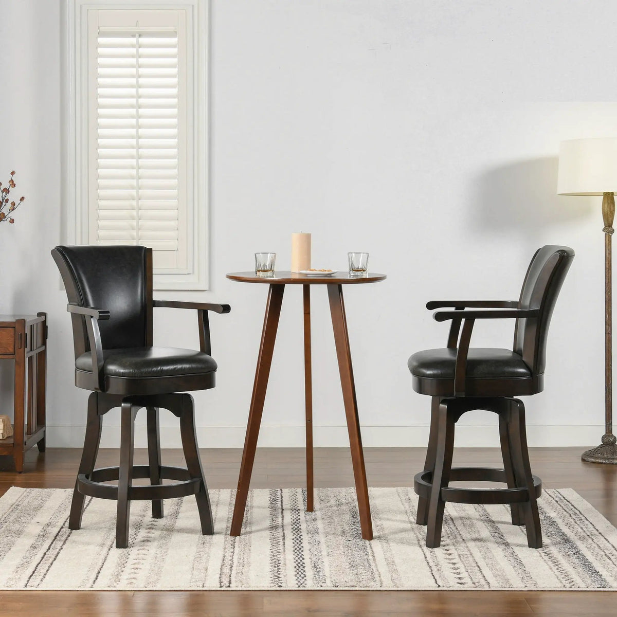 Williams Swivel Bar Stool | Counter Height | High Backrest | Sturdy Armrests
