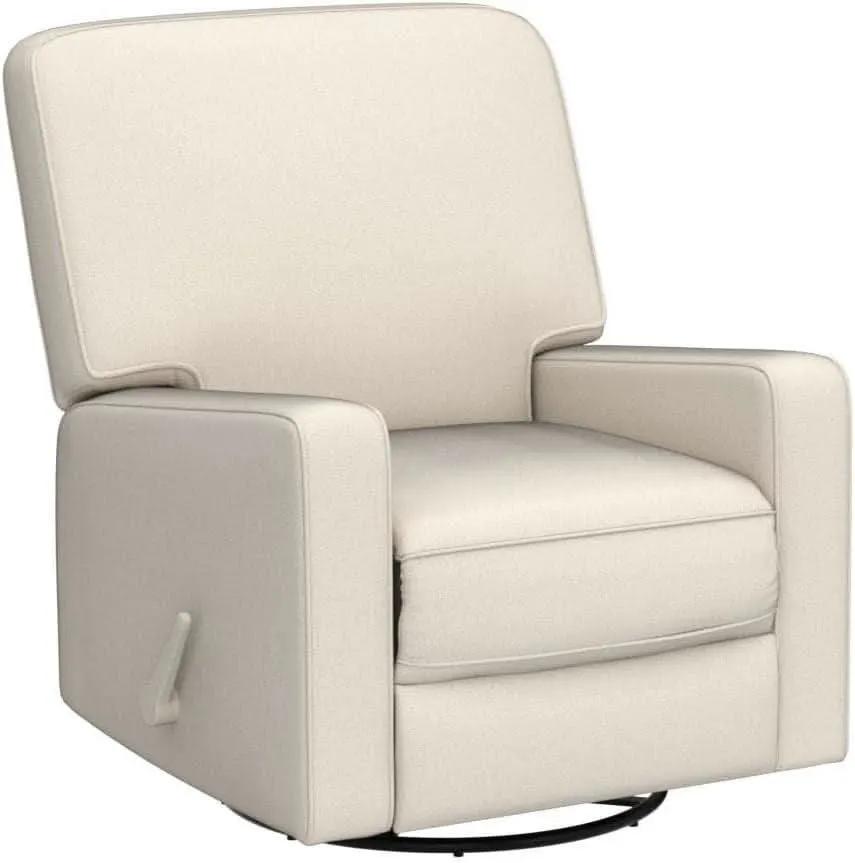 Beige Fabric Swivel Rocker Recliner Armchair DeepSeat from PriceLows™
