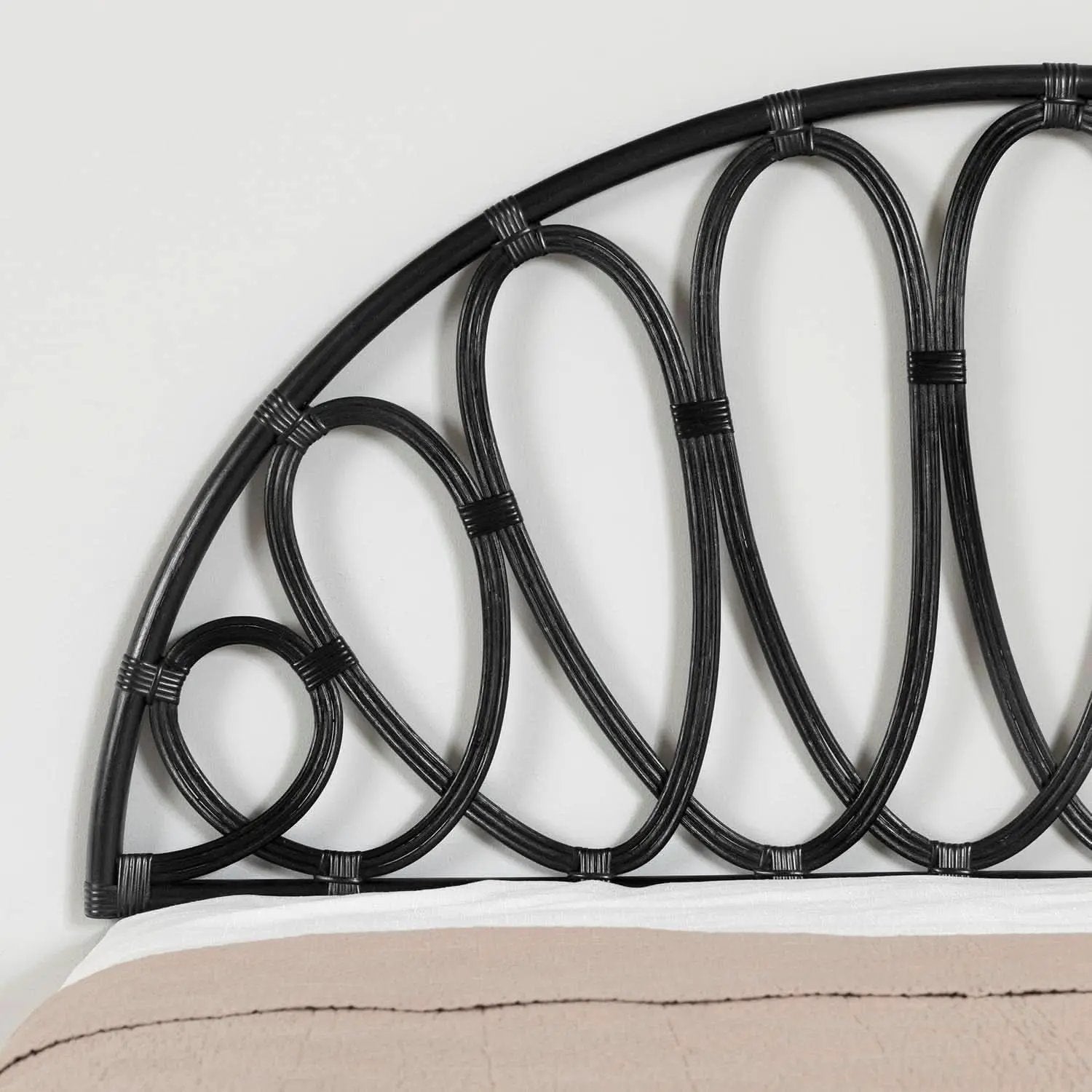 Elegant Wall-Mounted Headboard With Curvaceous Flower Petals from PriceLows™
