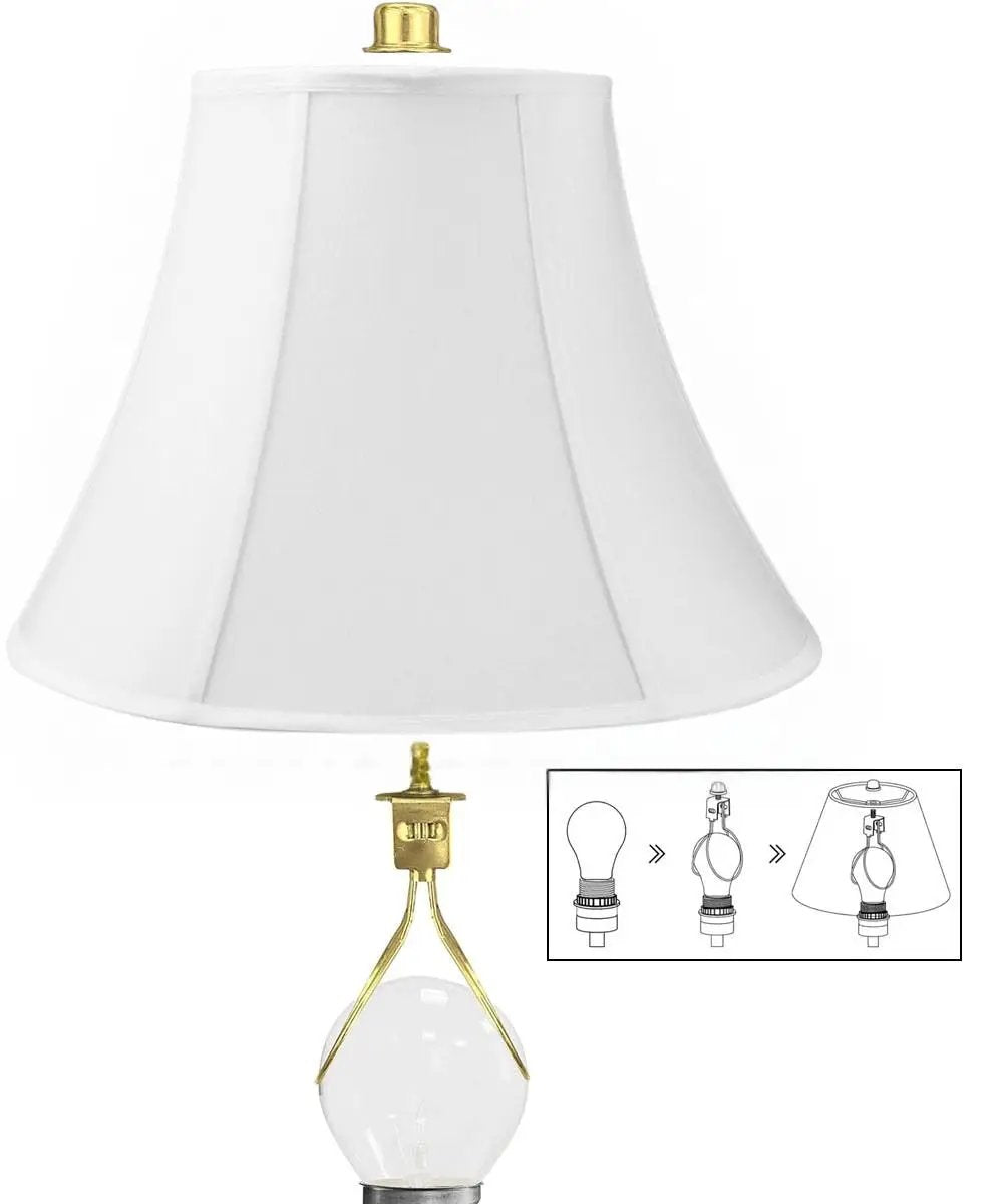 Bell Lampshade | White Shantung | Clip On Fitter | 6X12X9.5