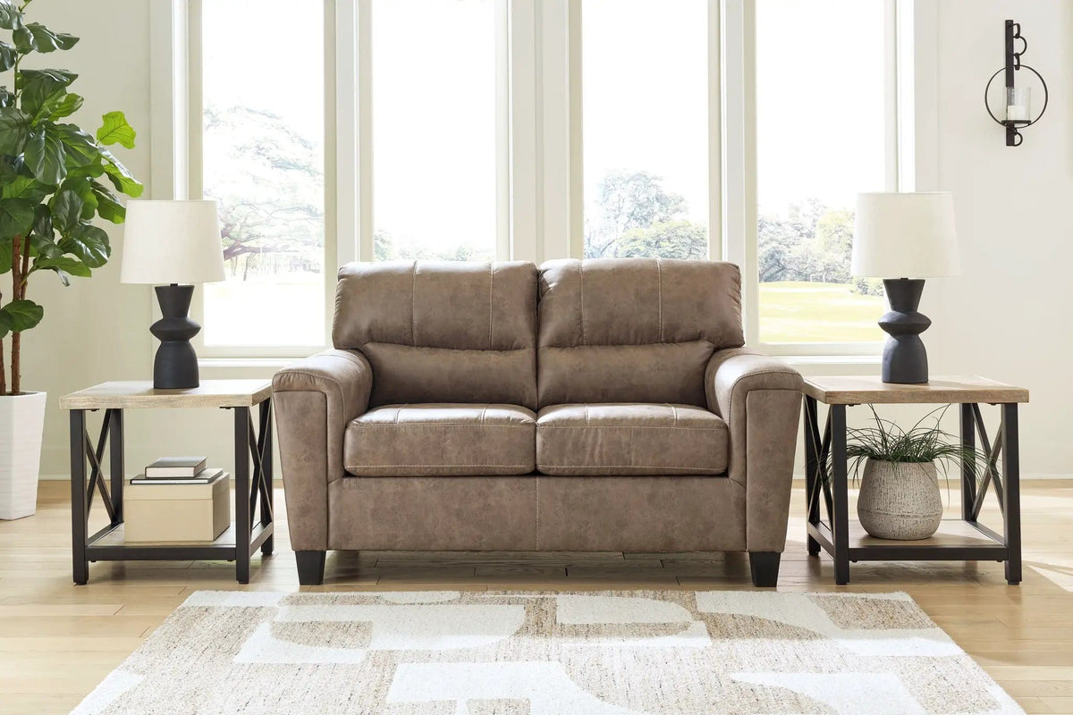 Navi Loveseat | 61 x 38 x 39 in | Faux Leather & Wood | Fossil