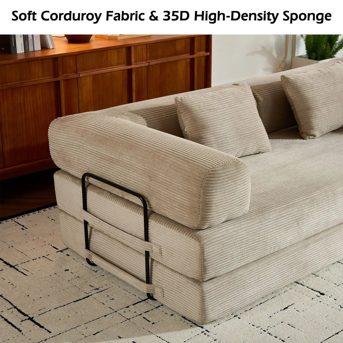Convertible Sleeper Sofa Bed | 35D High Density Foam | 4 In 1 Design