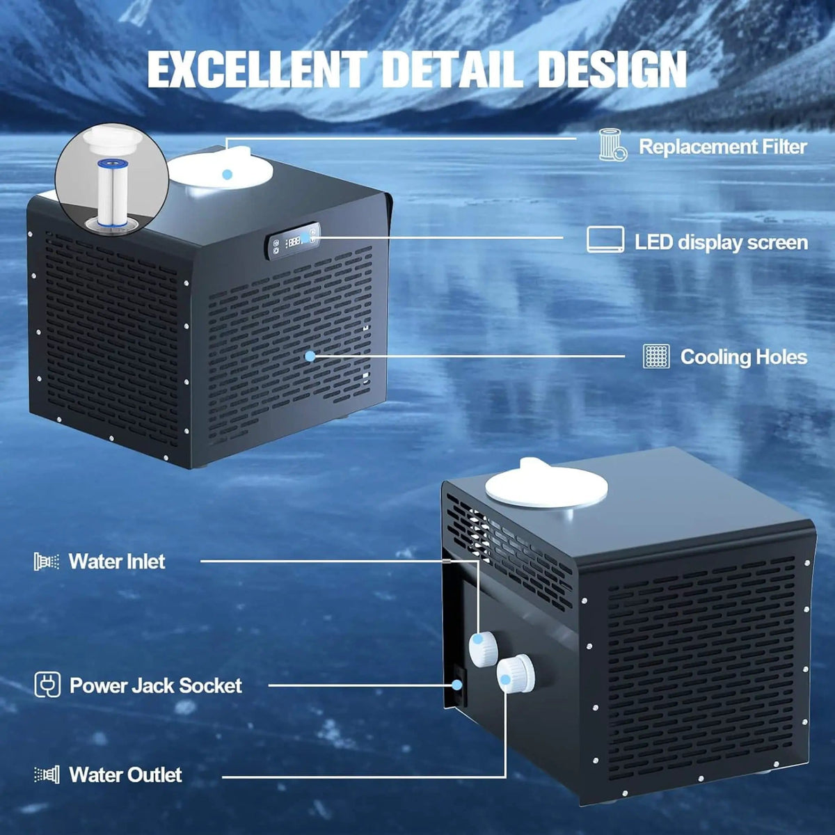 1/3HP Foldable Cold Plunge Tub With Smart Ice Bath Water Chiller | 3 HP | Bathroom Use | Bathroom