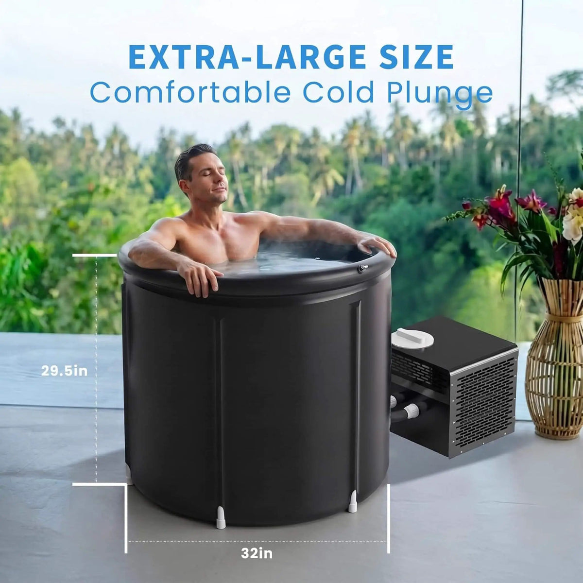 1/3HP Foldable Cold Plunge Tub With Smart Ice Bath Water Chiller | 3 HP | Bathroom Use | Bathroom