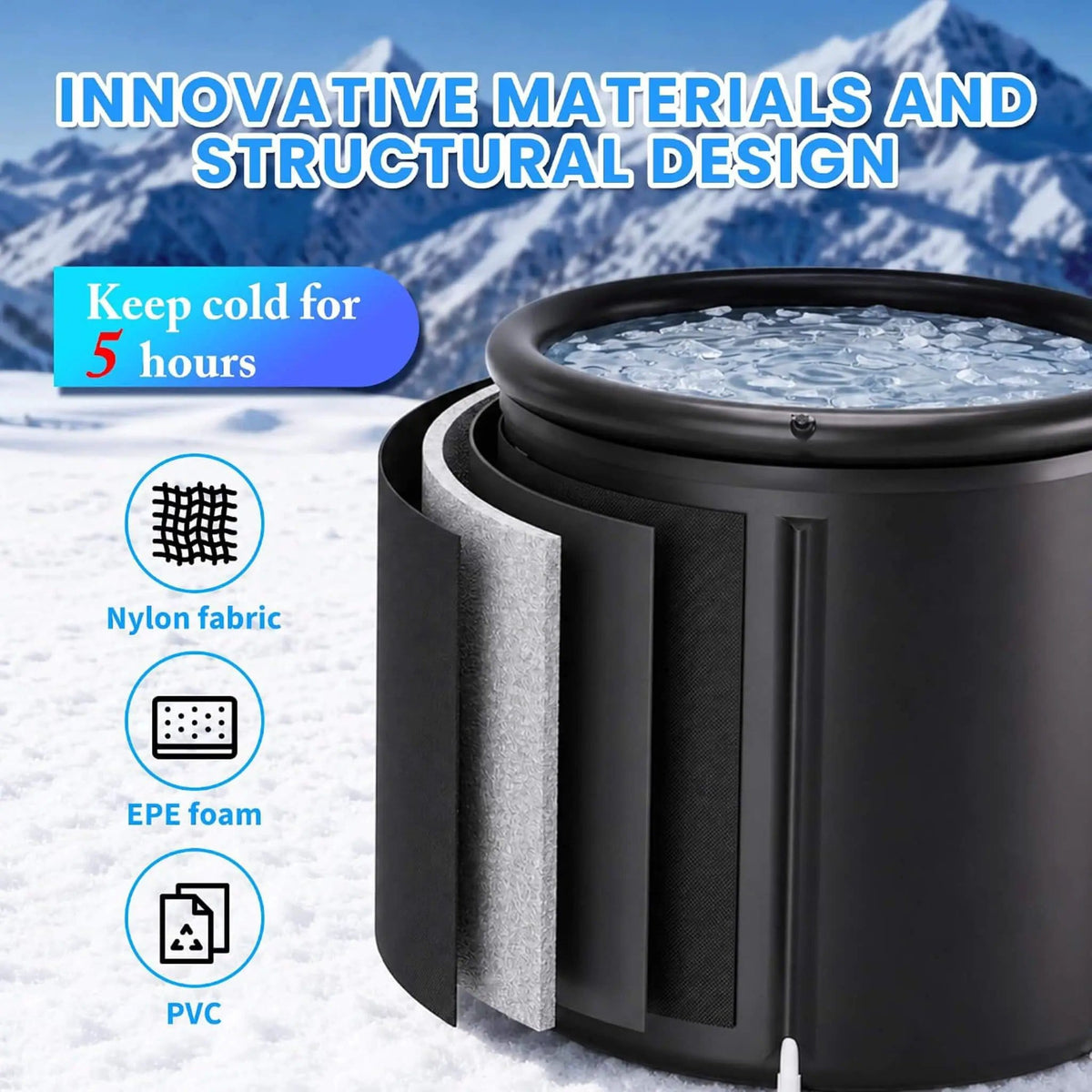 1/3HP Foldable Cold Plunge Tub With Smart Ice Bath Water Chiller | 3 HP | Bathroom Use | Bathroom