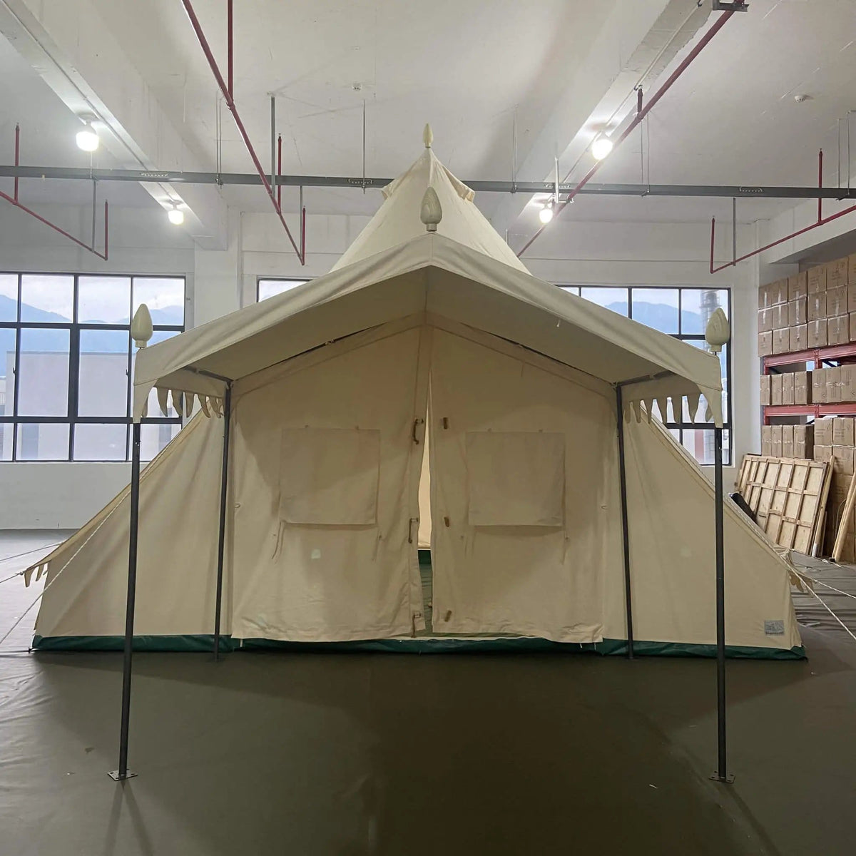 Extra-Large Heavy-Duty Outdoor Four-Season Glamping Canvas Bell Yurt Tent | Outdoor Living Use | Everyday Use | Outdoor Living