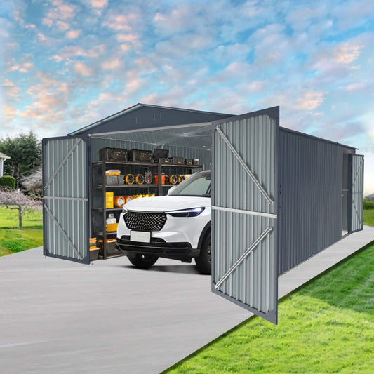 Extra-Large Premium Weather-Resistant Outdoor Multi-Purpose Utility Storage Shed | 240 Sq Ft | Steel | Outdoor Living