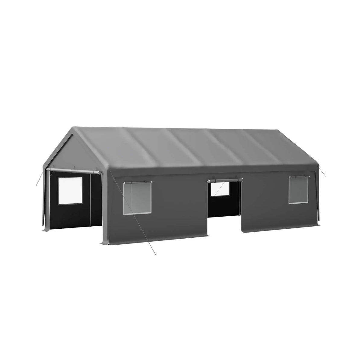 Heavy-Duty Carport Canopy | 13x26 Ft | Roll-Up Doors And Windows | Powder-Coated Steel Frame