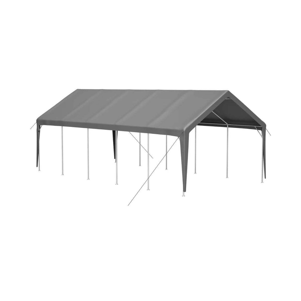 Heavy-Duty Carport Canopy | 13x26 Ft | Roll-Up Doors And Windows | Powder-Coated Steel Frame