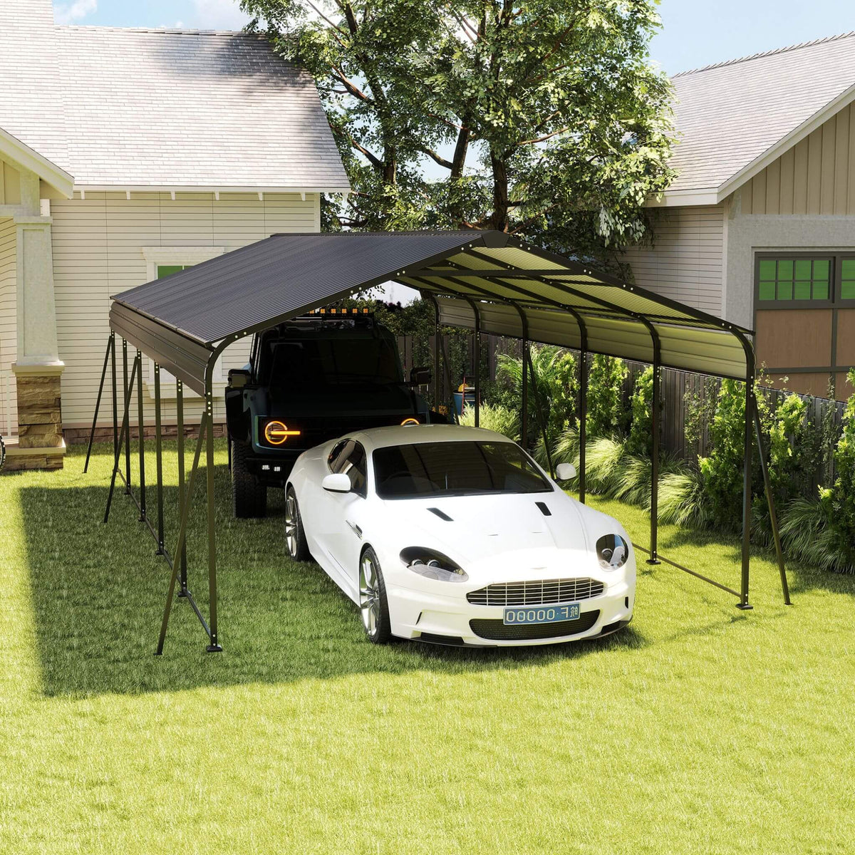 Weather-Resistant Outdoor Carport | 13 X 26.5 Ft | 0.25mm Color Steel Plates | Protective Film
