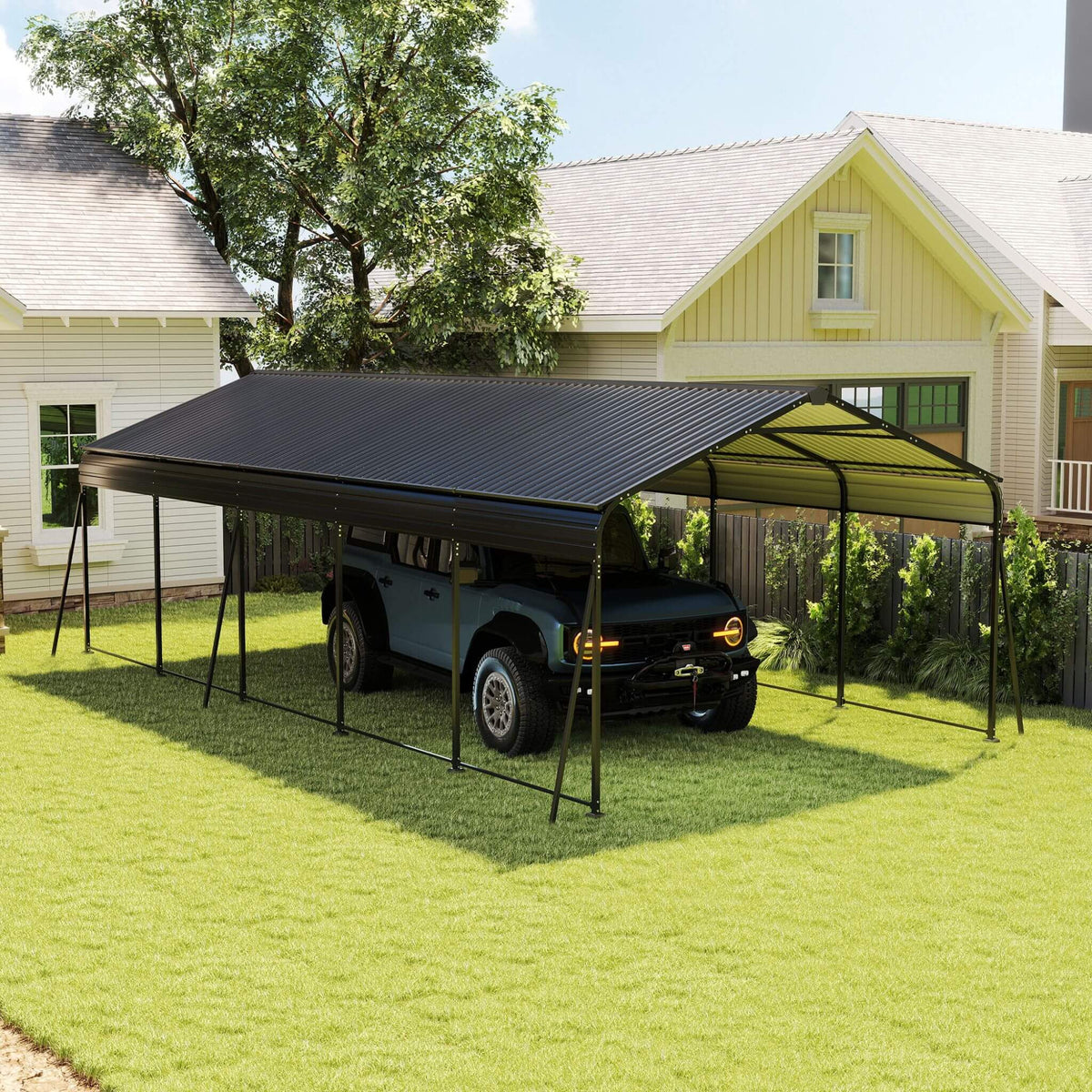Weather-Resistant Outdoor Carport | 13 X 26.5 Ft | 0.25mm Color Steel Plates | Protective Film