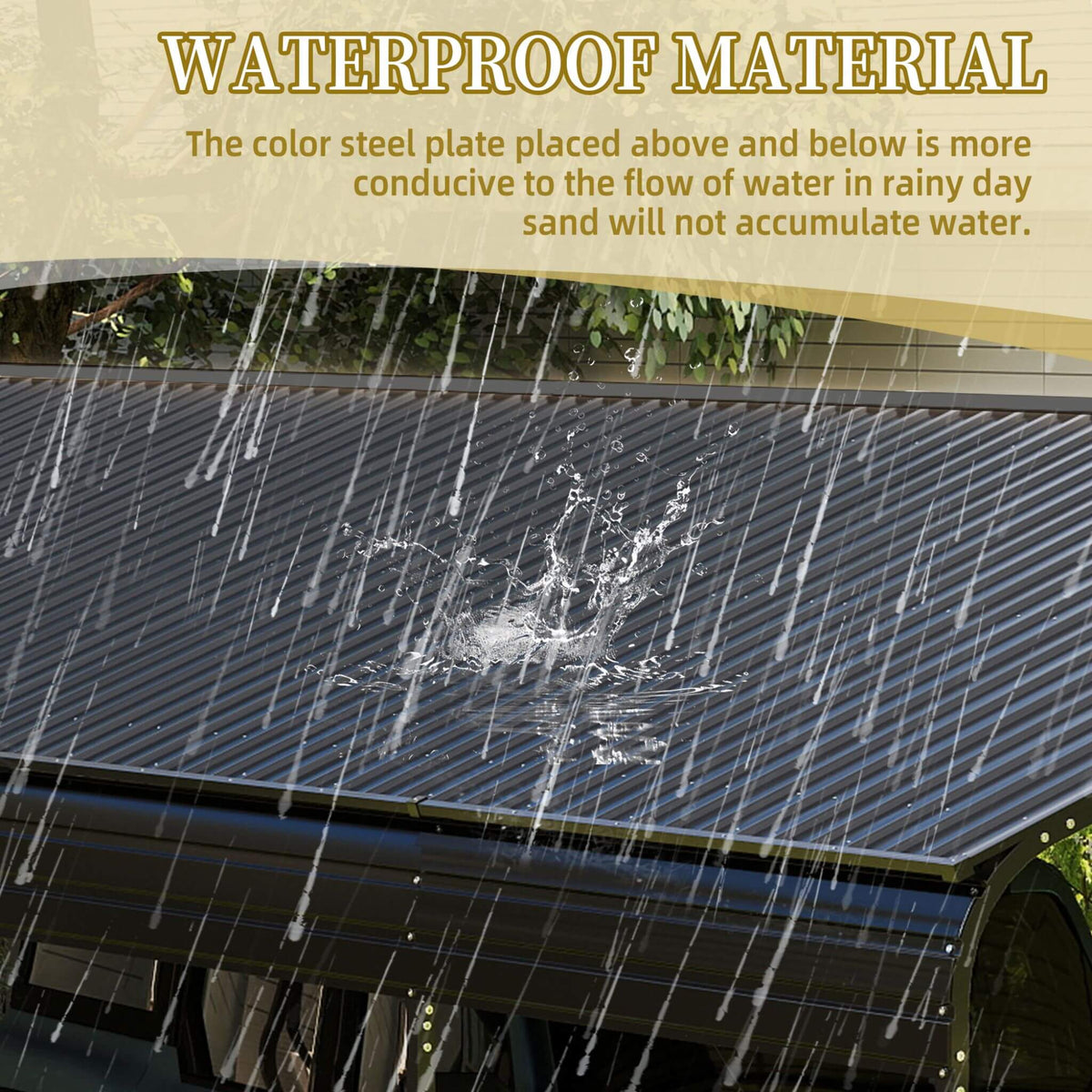 Weather-Resistant Outdoor Carport | 13 X 26.5 Ft | 0.25mm Color Steel Plates | Protective Film