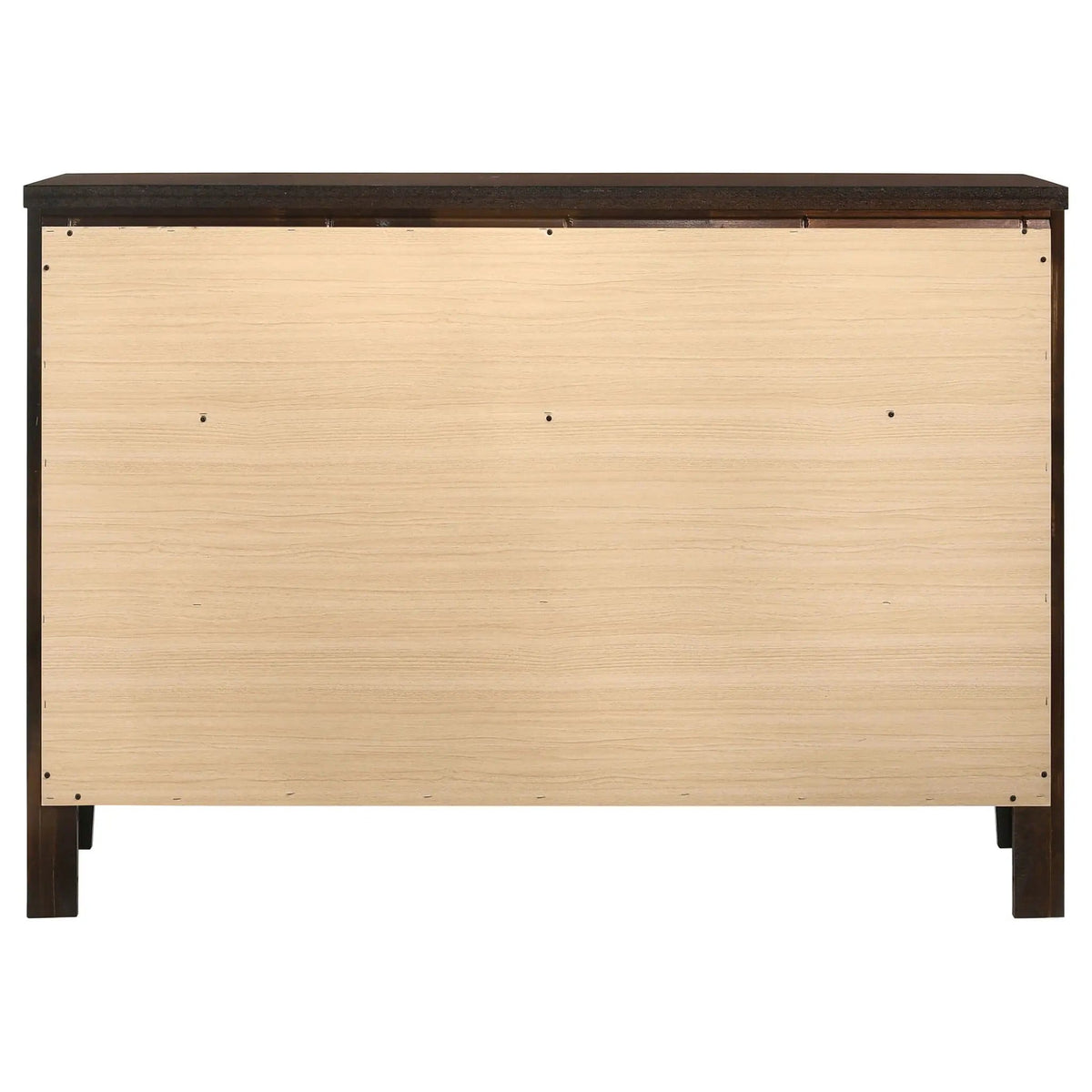 Carlton 6-drawer Dresser | 56.25 x 15.25 x 38.75 in | Rubberwood & Engineered Wood | Cappuccino