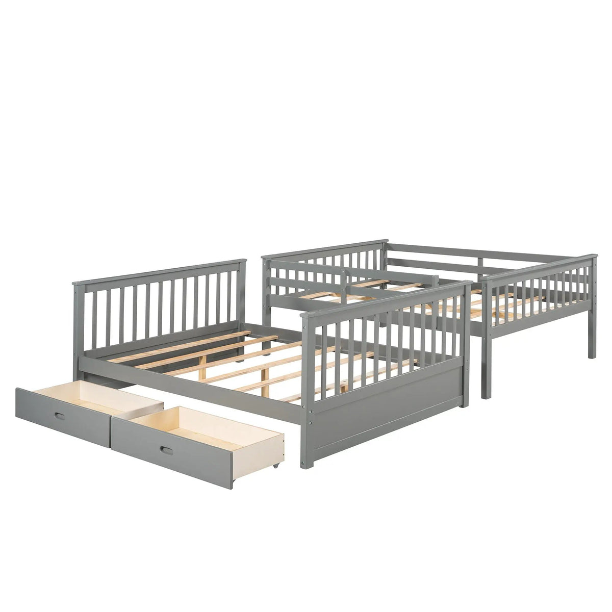 Bunk Bed With Ladders | 2 Storage Drawers | Space-Saving Design | Sleepover Ready