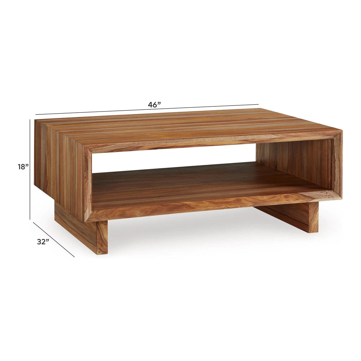 Dressonni Rectangular Cocktail Table | 46.25 x 32 x 18.25 in | Mdf & Veneer | Brown