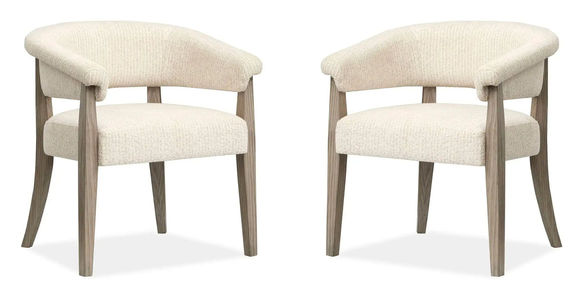 Braelyn Upholstered Host Chairs | Set Of 2 | Dorian Gray | Mid-Century Modern