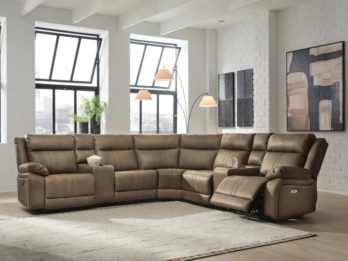 Reclining Sectional | Power Recline | Adjustable Headrests