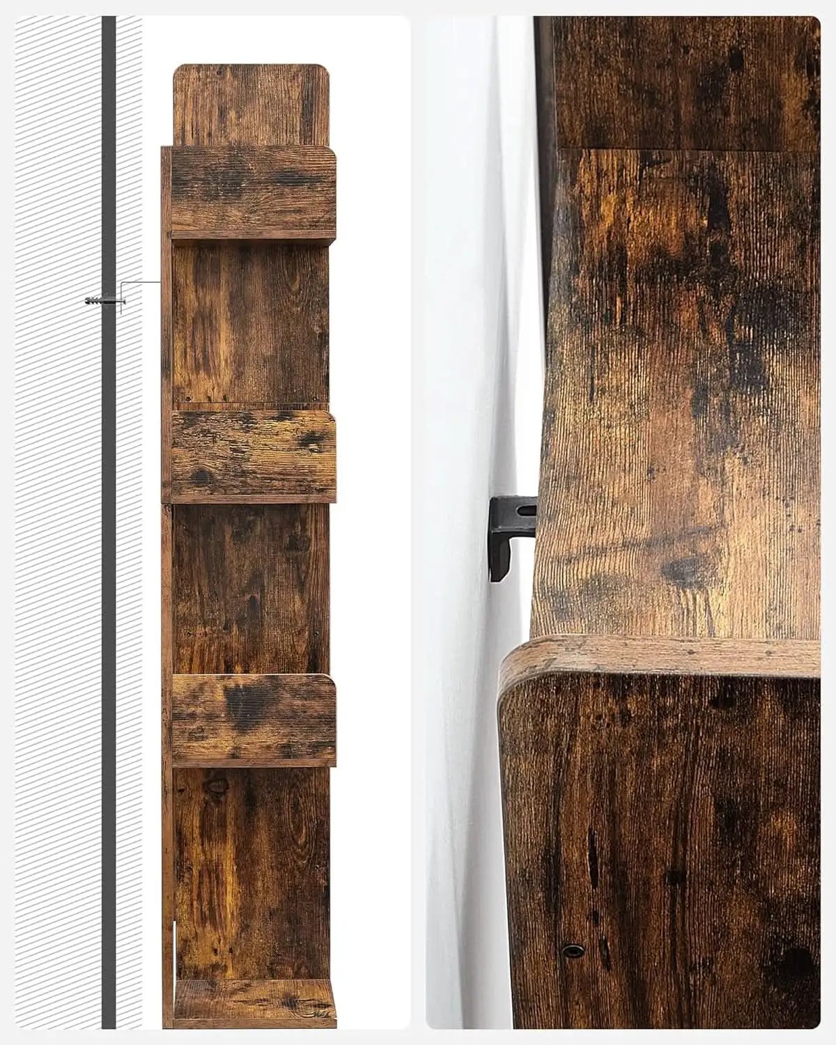 Tree Shaped Bookcase Rustic Brown Tall With 13 Shelves from PriceLows™