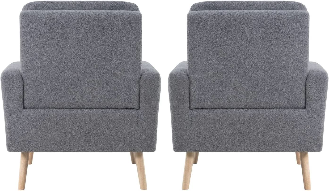 Gray Mid Century Modern Plush Upholstered Armchair from PriceLows™
