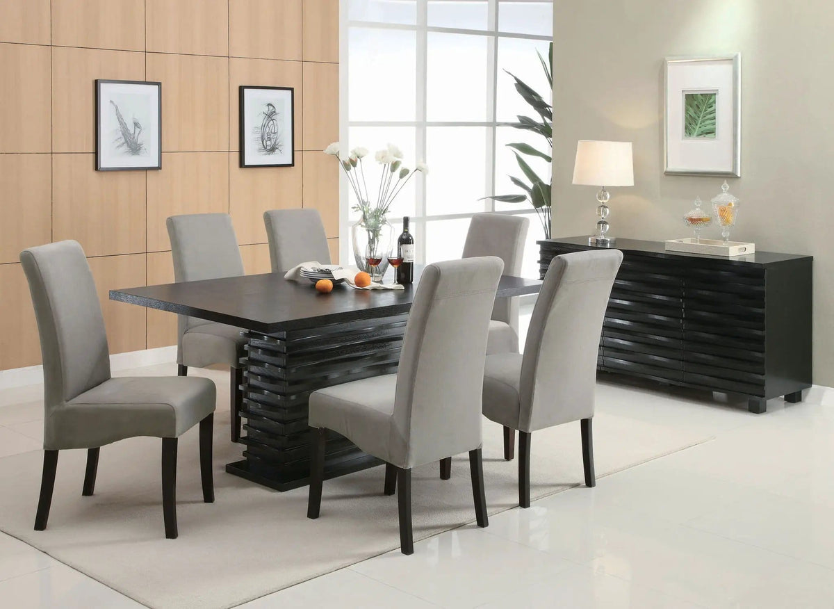 Stanton Rectangular 66-inch Dining Table | 65.75 x 42 x 30 in | Rubberwood & Engineered Wood | Black