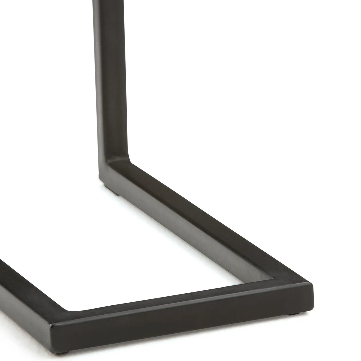 Skyler C-Shaped Side Table | Handcrafted | Powder-Coated Metal Base | Slide-Under Design