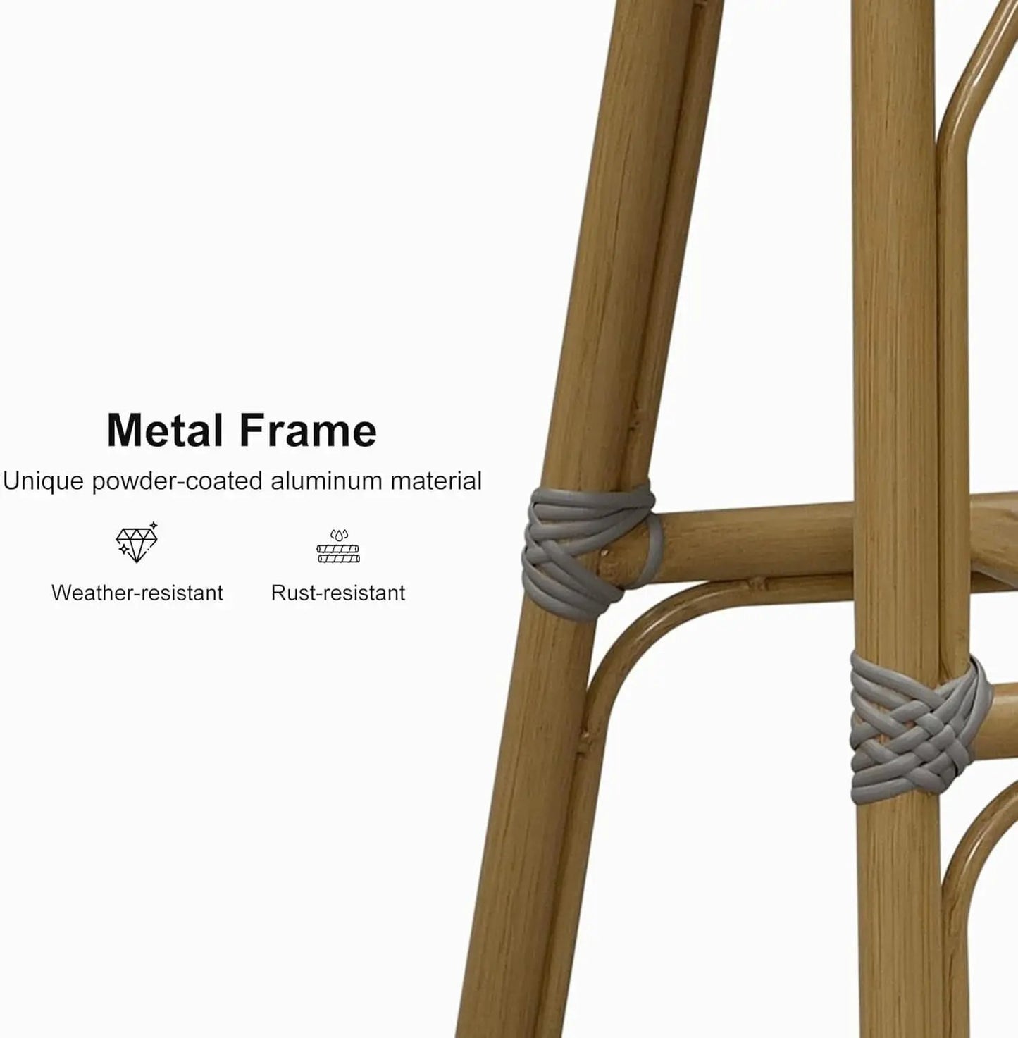 French Style Rattan Bar Stools Set for Outdoor Spaces from PriceLows™