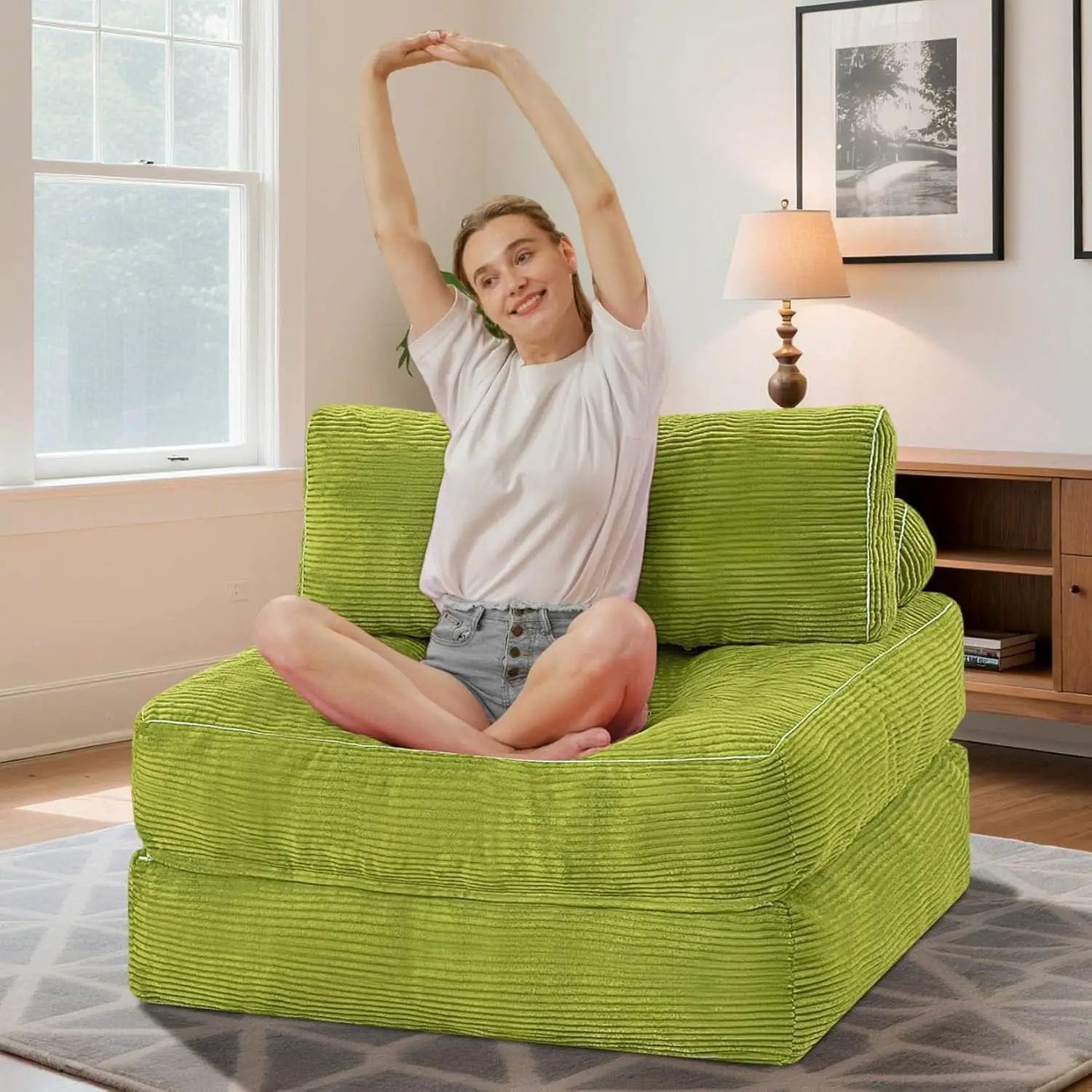 Emerald Convertible Sleeper Sofa Bed With Backrest from PriceLows™