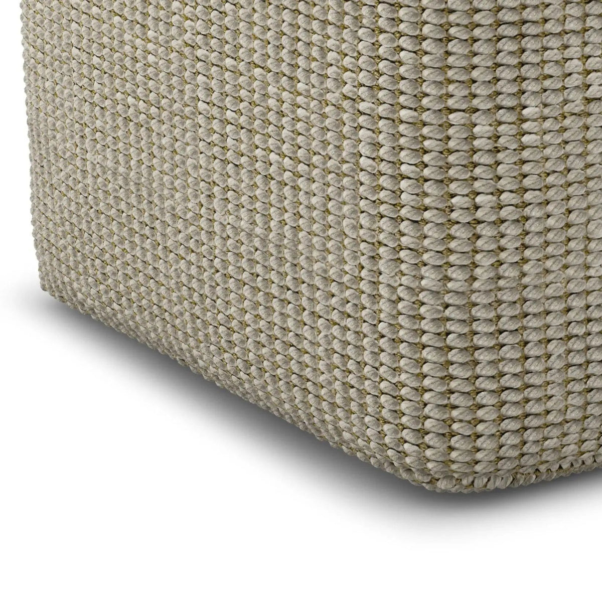 Zelma Square Woven Outdoor / Indoor Pouf | 18 x 18 x 18 in | Living Room Furniture | Silver