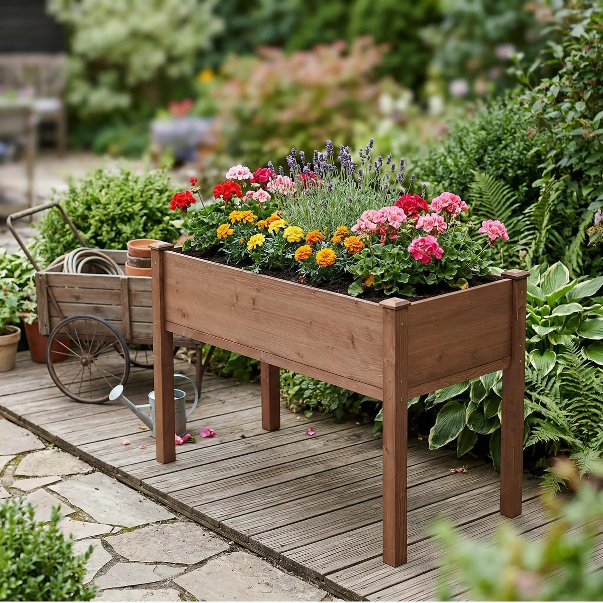 Elevated Raised Garden Bed | Solid Wood | Ergonomic Height