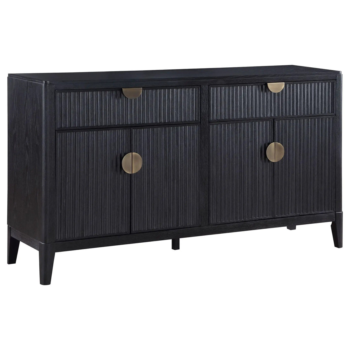 Brookmead 4-door Sideboard Buffet Storage Cabinet | 64.25 x 18 x 36.25 in | Wood | Black