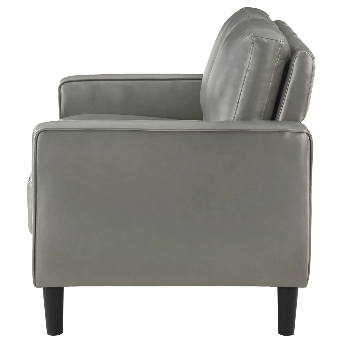 Ruth Upholstered Track Arm Loveseat | 54.25 x 31.5 x 33.5 in | Faux Leather | Grey