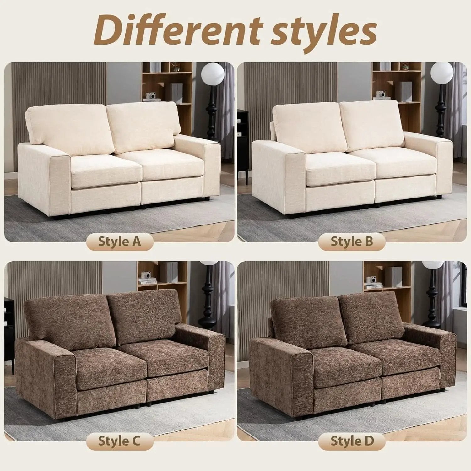 Seventy One Inch Beige Chenille Modular Sofa Collection from PriceLows™