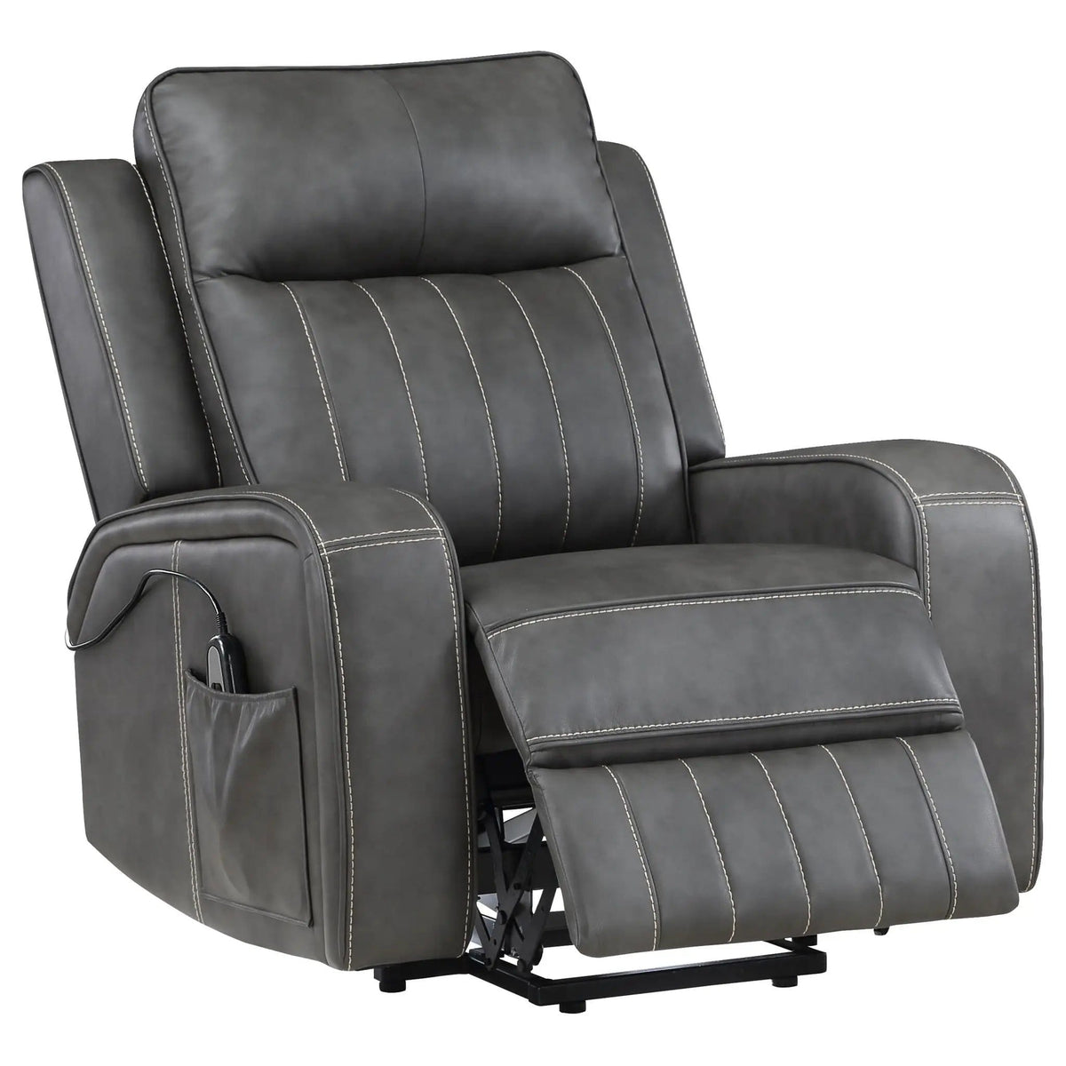 Mckinley Upholstered Power Lift Recliner Chair With Remote Control | 36.25 x 39 x 41.25 in | Metal & Plywood | Gray