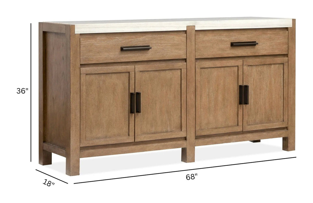 Plum Creek Sideboard | 2 Pieces | Oak Veneer & Fabric | Dining Room