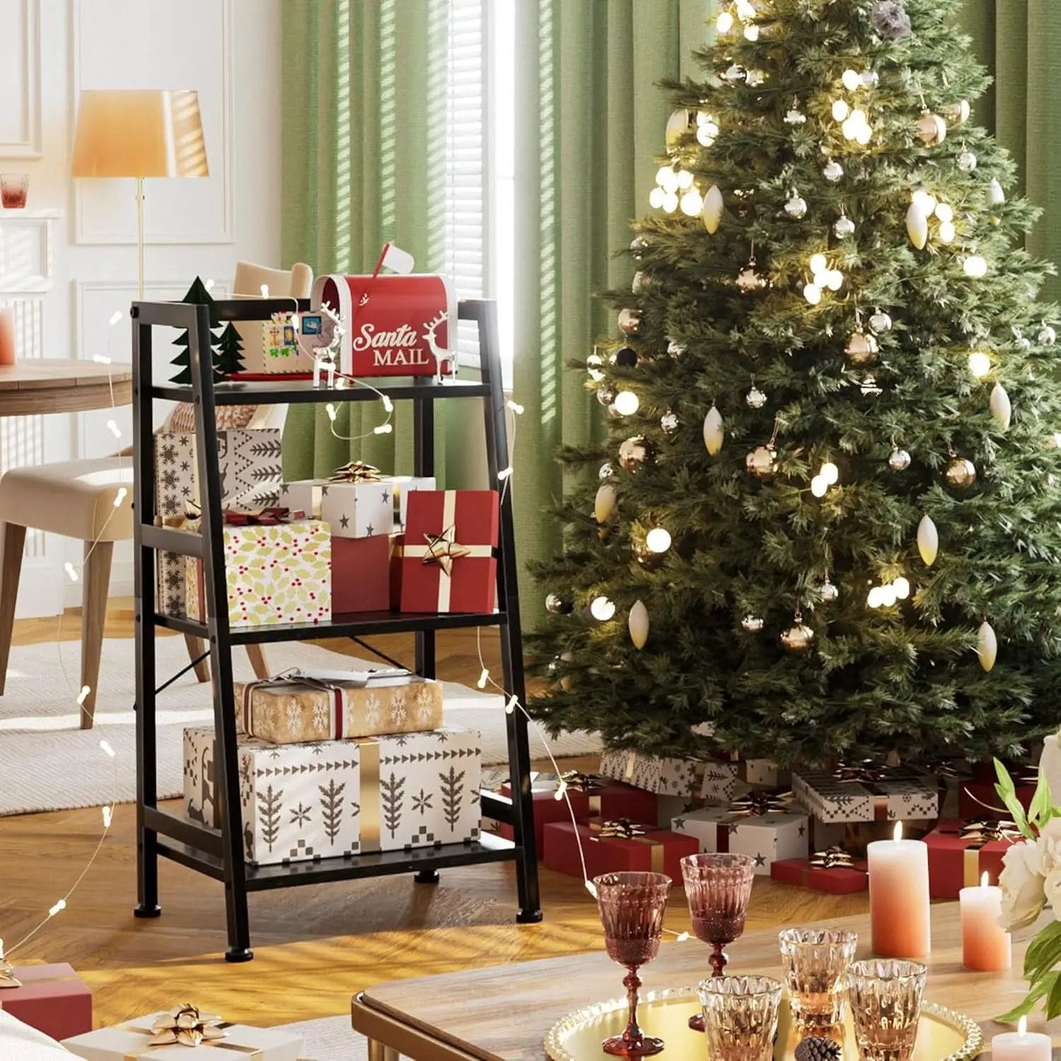3 Tier Bookshelf Black Steel Frame For Living Room from PriceLows™