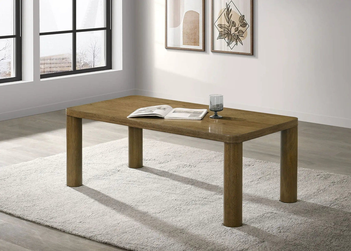 Castlewood Engineered Wood Cocktail Coffee Table Brown | 47.25 x 23.5 x 17.75 in | Engineered Wood | Oak