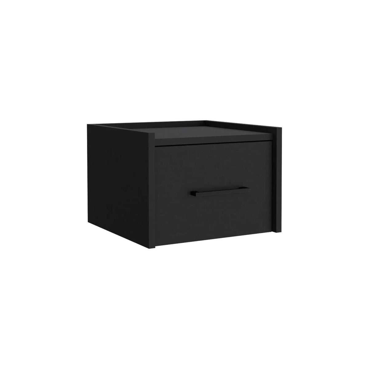 Floating Nightstand, Space Saving Design With Handy Drawer And Surface - | 13.2 x 13.8 x 9.8 in | Wood | Black