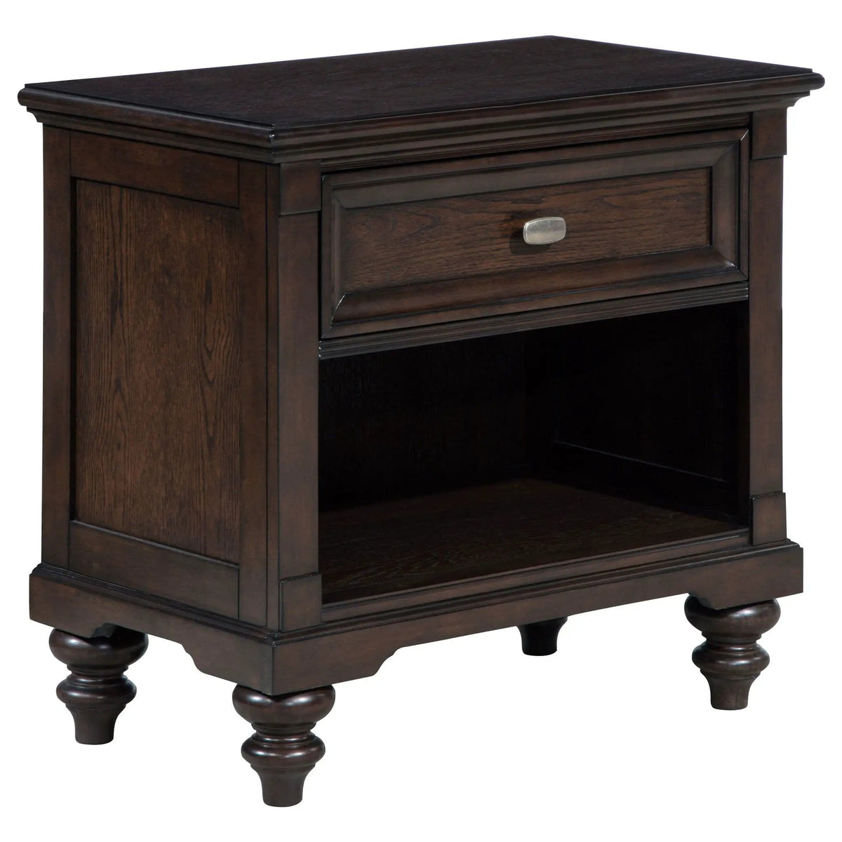 Andover 1-drawer Nightstand Bedside Table Dark | 28 x 17.25 x 26.75 in | Wood | Oak