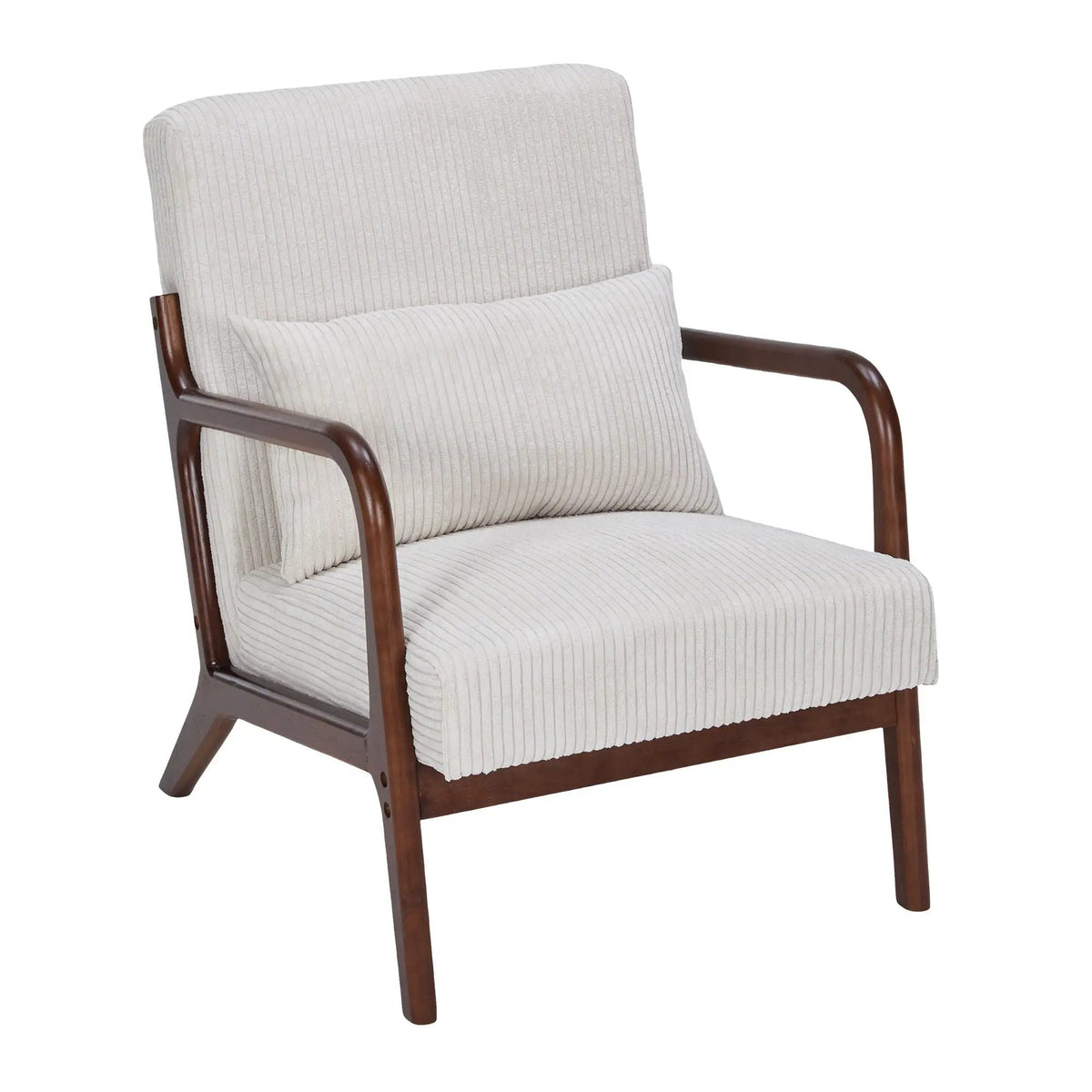 Accent Chair With Pillow | Solid Rubberwood Frame | Ergonomic Support | Versatile Design