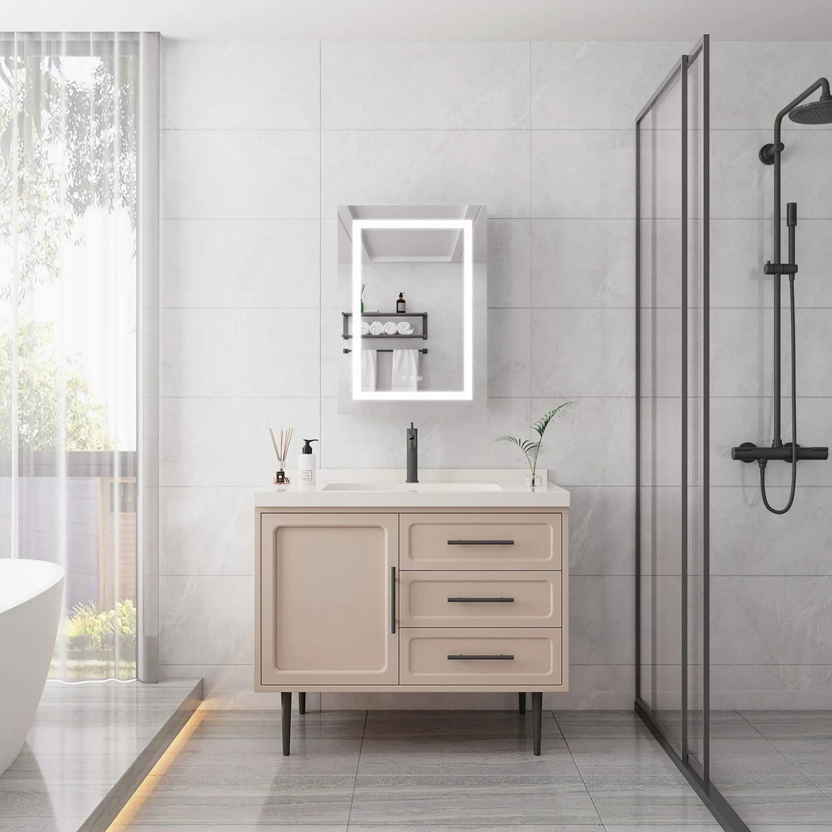 Medicine Cabinet | LED Anti Fog | Dimmable | 20 X 28 Silver