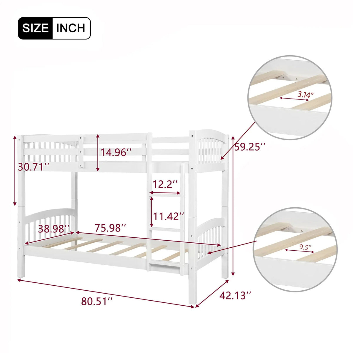 Bunk Bed With Ladder | Solid Construction | Space-Saving Design | Sleepover Ready